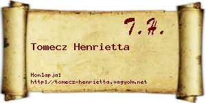 Tomecz Henrietta névjegykártya