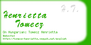 henrietta tomecz business card